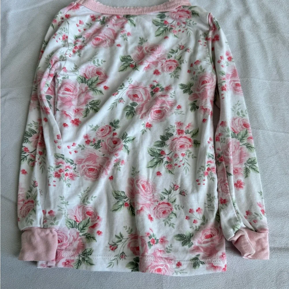 Milkberry Baby Girl Pajama Top 18 months‎ Bamboo Floral Long Sleeve Pink